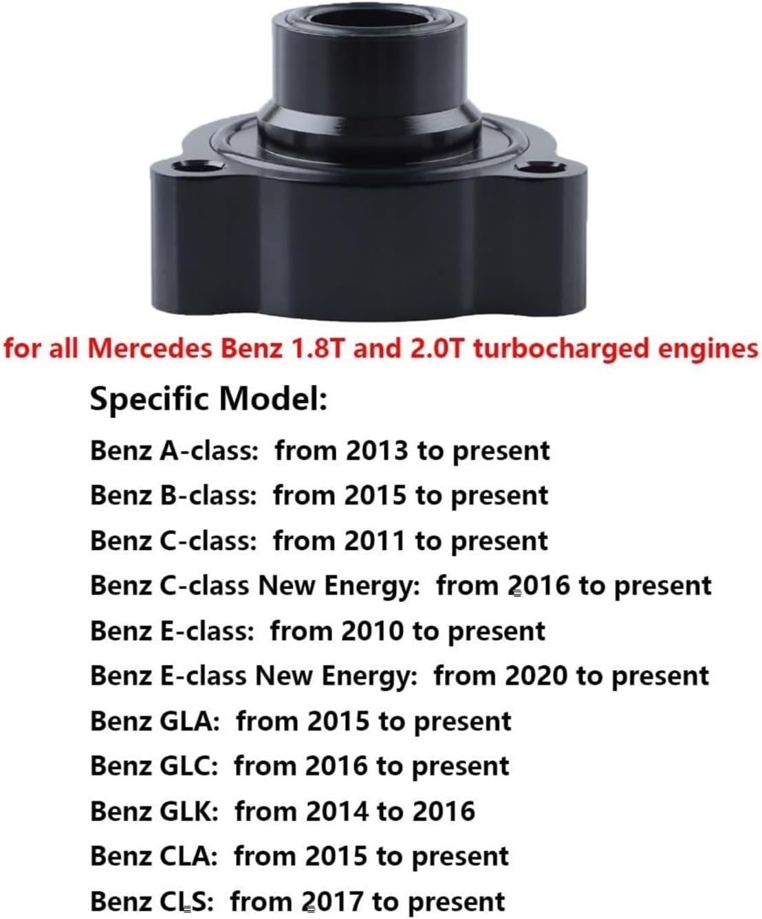 1.8t/ 2.0t car turbine blow off valve adapter,compatible with mercedes benz 2010 2025 a class/b class/c class/e class/gla/glc/glk/cla/cls, vehicle pressure relief valve adapter base kit 1.8t/ 2.0t car turbine blow off valve adapter,compatible with mercedes benz 2010 2025 a class/b class/c class/e class/gla/glc/glk/cla/cls, vehicle pressure relief valve adapter base kit